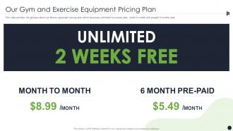 Our Gym And Exercise Equipment Pricing Plan Ppt Gallery Background