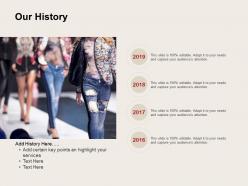 Our history 2016 to 2019 ppt powerpoint presentation file structure