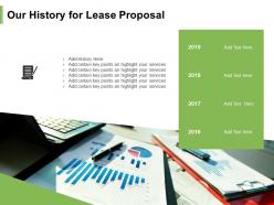 Our history for lease proposal ppt powerpoint presentation infographic