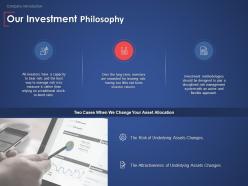 Our Investment Philosophy Finance Ppt Powerpoint Presentation Model Deck