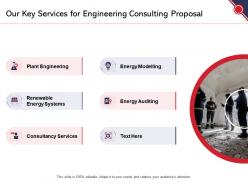 Our key services for engineering consulting proposal ppt powerpoint presentation layouts designs