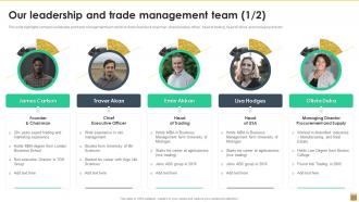 Our Leadership And Trade Management Team Carlson Export Trading Company Profile