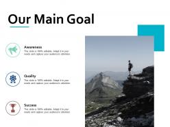 Our main goal awareness j94 ppt powerpoint presentation gallery grid