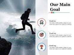 Our main goal strategy ppt infographic template demonstration