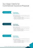 Our Major Clients For Commercial Insurance Proposal One Pager Sample Example Document