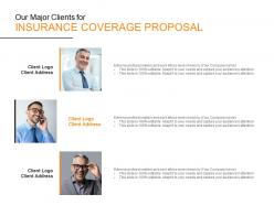 Our major clients for insurance coverage proposal ppt powerpoint presentation