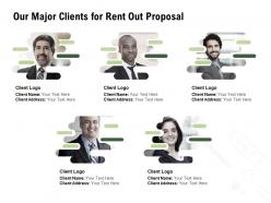 Our major clients for rent out proposal ppt powerpoint presentation ideas good