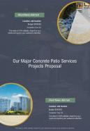 Our Major Concrete Patio Services Projects Proposal One Pager Sample Example Document