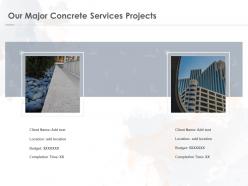 Our major concrete services projects ppt powerpoint presentation infographic template ideas