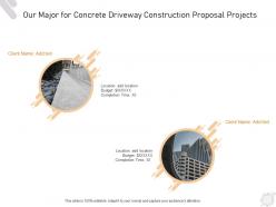 Our major for concrete driveway construction proposal projects ppt powerpoint presentation styles