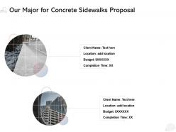 Our major for concrete sidewalks proposal ppt powerpoint presentation slide download