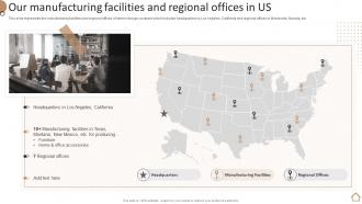 Our Manufacturing Facilities And Regional Offices In Us Home Furnishing Company Profile