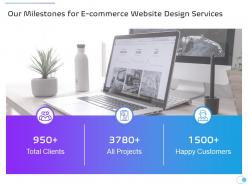 Our milestones for e commerce website design services ppt powerpoint presentation portfolio