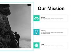 Our mission and vision goal d154 ppt powerpoint presentation gallery visual aids