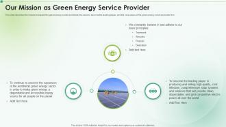 Our Mission As Green Energy Service Provider Clean Energy