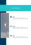 Our Mission Brand Marketing Recap Proposal One Pager Sample Example Document