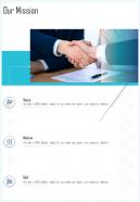 Our Mission Branding Proposal Template One Pager Sample Example Document