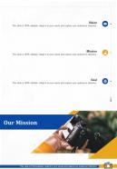 Our Mission Corporate Photography Proposal Template One Pager Sample Example Document