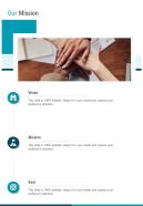 Our Mission Corporate Staffing Proposal One Pager Sample Example Document
