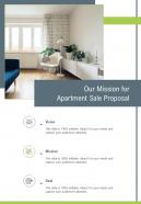Our Mission For Apartment Sale Proposal One Pager Sample Example Document