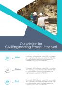 Our Mission For Civil Engineering Project Proposal One Pager Sample Example Document