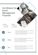 Our Mission For Event Management Proposal One Pager Sample Example Document