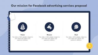 Our Mission For Facebook Advertising Services Proposal Ppt Powerpoint Presentation Infographic