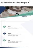 Our Mission For Sales Proposal One Pager Sample Example Document