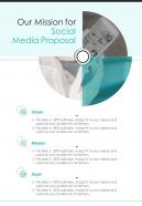 Our Mission For Social Media Proposal One Pager Sample Example Document