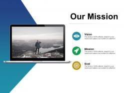 Our mission goal ppt visual aids infographic template