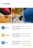 Our Mission Laundry Services One Pager Sample Example Document