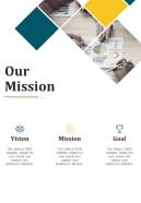 Our Mission Marketing And Its Future Metrics Proposal One Pager Sample Example Document