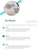 Our Mission New Business Proposal One Pager Sample Example Document