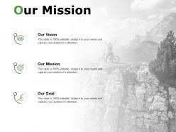 Our mission our vision our goal c192 ppt powerpoint presentation gallery clipart
