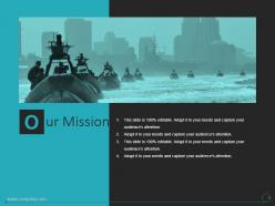 Our mission shown by navy images ppt slides