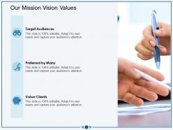 Our mission vision values m3031 ppt powerpoint presentation slides icons