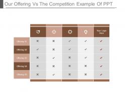 Our offering vs the competition example of ppt