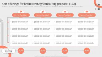 Our Offerings For Brand Strategy Consulting Proposal Ppt Powerpoint Presentation File Show