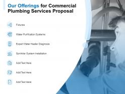 Our offerings for commercial plumbing services proposal ppt powerpoint presentation model slideshow