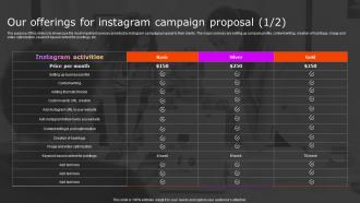 Our Offerings For Instagram Campaign Proposal