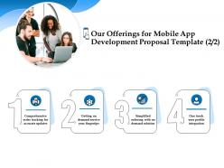 Our offerings for mobile app development proposal template ppt powerpoint template