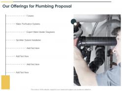 Our offerings for plumbing proposal ppt powerpoint presentation images