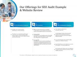 Our offerings for seo audit example and website review l1432 ppt powerpoint layout