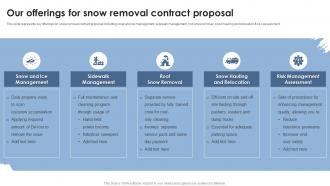 Our Offerings For Snow Removal Contract Proposal Ppt Powerpoint Presentation File Gallery