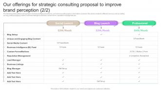 Our Offerings For Strategic Consulting Proposal Strategic Consulting Proposal To Improve Brand Perception Image Impressive