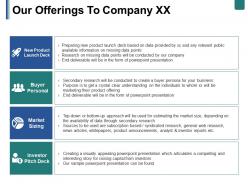 Our offerings to company xx ppt summary graphics design