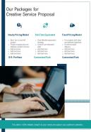 Our Packages For Creative Service Proposal One Pager Sample Example Document
