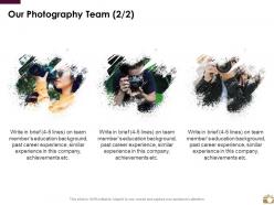 Our photography team communication introduction ppt powerpoint slideshow