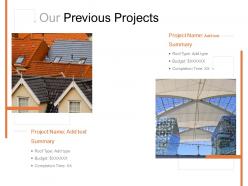 Our previous projects management ppt powerpoint presentation guide