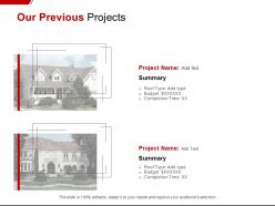 Our Previous Projects Ppt Powerpoint Presentation Slides Example File